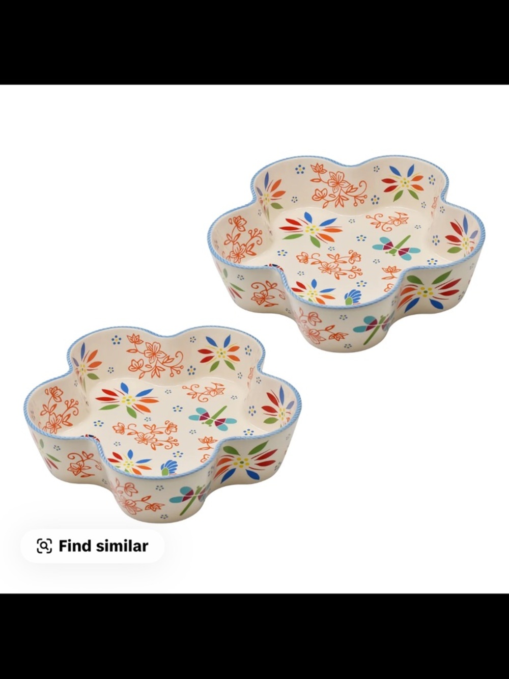 Temptations New Floral Multi-Color Scalloped Melamine Bowls - Set of 2